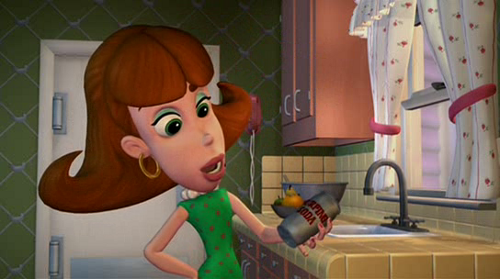 Jimmy Neutron: Boy Genius (2001) - Jimmy's mom about to sample Burping Soda. Jimmy Neutron: Boy Genius (2001) - Jimmy's mom about to sample Burping Soda.
