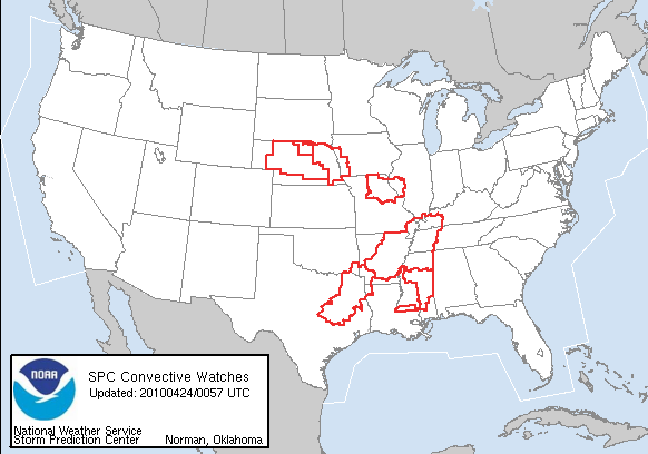 tornado watch areas - April 23, 2010 tornado watch areas - April 23, 2010