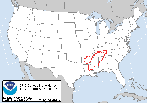 Tornado watches - May 1, 2010 Tornado watches - May 1, 2010