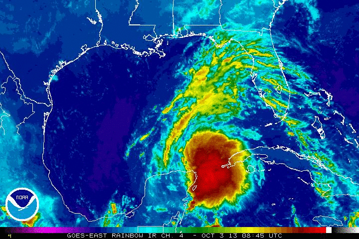 Tropical Storm Karen - animated IR satellite image Tropical Storm Karen - animated IR satellite image