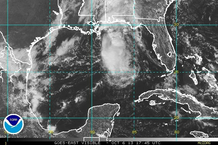 The remains of Tropical Storm Karen --- satellite view The remains of Tropical Storm Karen --- satellite view